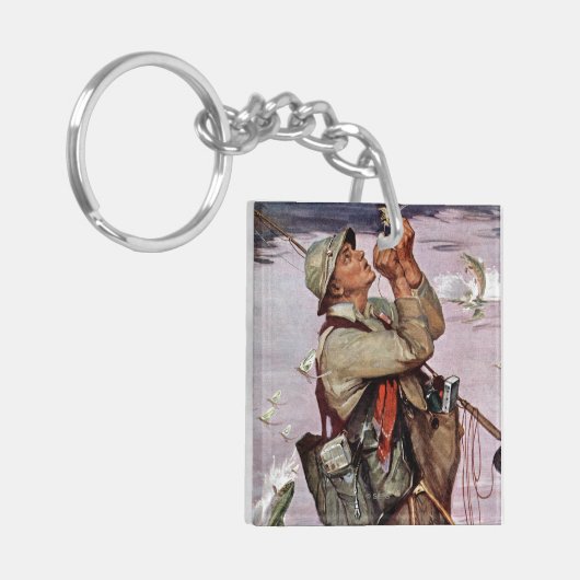 Die Fische springen Schlüsselanhänger (Vorderseite links)