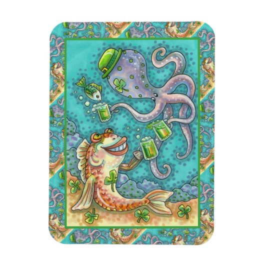 DIE FISCHE UND OCTOPUS DER STADT BIEN MAGNET (Vertikal)