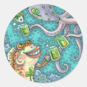 DIE FISCHE UND OCTOPUS DER STADT BIEN RUNDER AUFKLEBER