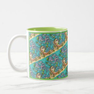 DIE FISCHE UND OCTOPUS DER STADT BIEN ZWEIFARBIGE TASSE