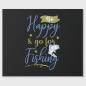 Die Fischerei ist glücklich für den Fischfang Geschenkpapier (Flach)