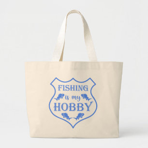 Die Fischerei ist mein Hobby-Schild-Zitat auf Wapp Jumbo Stoffbeutel