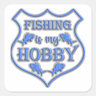 Die Fischerei ist mein Hobby-Schild-Zitat auf Wapp Quadratischer Aufkleber