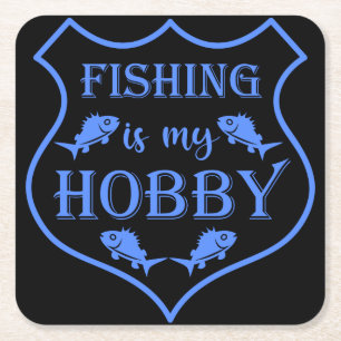 Die Fischerei ist mein Hobby-Schild-Zitat auf Wapp Rechteckiger Pappuntersetzer
