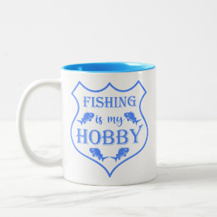 Die Fischerei ist mein Hobby-Schild-Zitat auf Wapp Zweifarbige Tasse