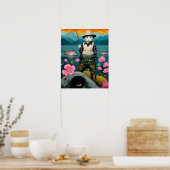 Die Fischereikatze Poster (Küche)