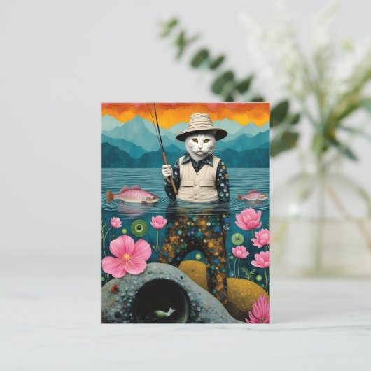 Die Fischereikatze Postkarte (Stehend Vorderseite)