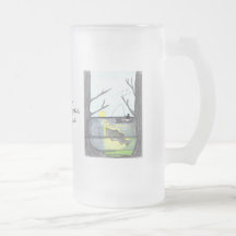 Die Fisherman... Mattierte Tasse aus Glas...