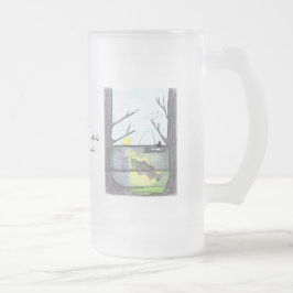 Die Fisherman... Mattierte Tasse aus Glas...