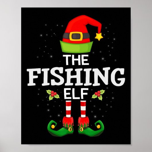 Die Fishing Elf Weihnachts-Familien-Matching-Pyjam Poster (Vorne)