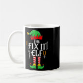 Die Fix it Elf Weihnachtsfamilie passt Männer Frau Kaffeetasse (Links)