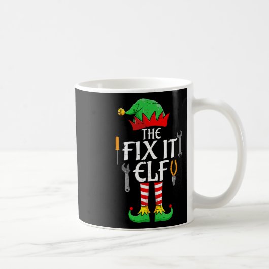 Die Fix it Elf Weihnachtsfamilie passt Männer Frau Kaffeetasse (Rechts)