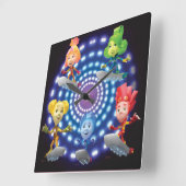 Die Fixies | Top Secret - Fixie Kids Quadratische Wanduhr (Winkel)