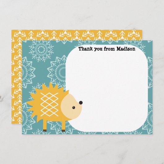 Die flache Platte der Kinder danken Ihnen kardiert Dankeskarte (Vorne/Hinten)