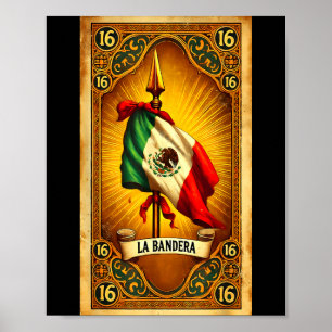 Die Flagge 16 Chicano Mexican Heritage Flagge Kuns Poster
