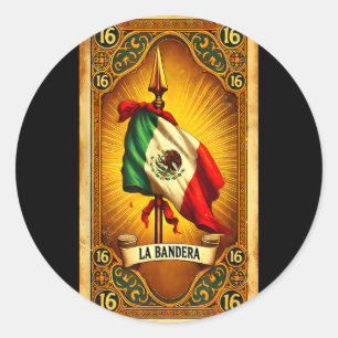 Die Flagge 16 Chicano Mexican Heritage Flagge Kuns Runder Aufkleber