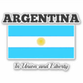 Die Flagge Argentiniens mit dem Motto Aufkleber (Vorderseite)