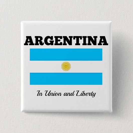 Die Flagge Argentiniens mit dem Motto Button (Vorderseite)