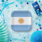 Die Flagge Argentiniens mit Sonne vom Mai Pappteller (Party)