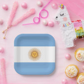 Die Flagge Argentiniens mit Sonne vom Mai Pappteller (Party)