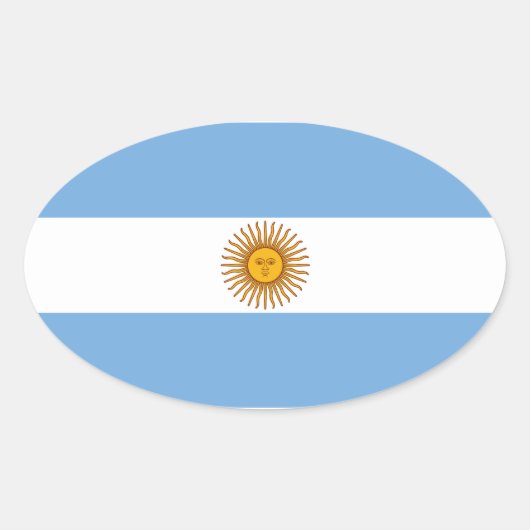 Die Flagge Argentiniens Ovaler Aufkleber (Vorderseite)