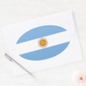 Die Flagge Argentiniens Ovaler Aufkleber (Umschlag)