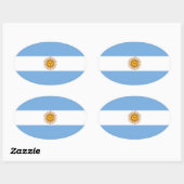 Die Flagge Argentiniens Ovaler Aufkleber (Blatt)
