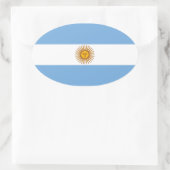 Die Flagge Argentiniens Ovaler Aufkleber (Tasche)