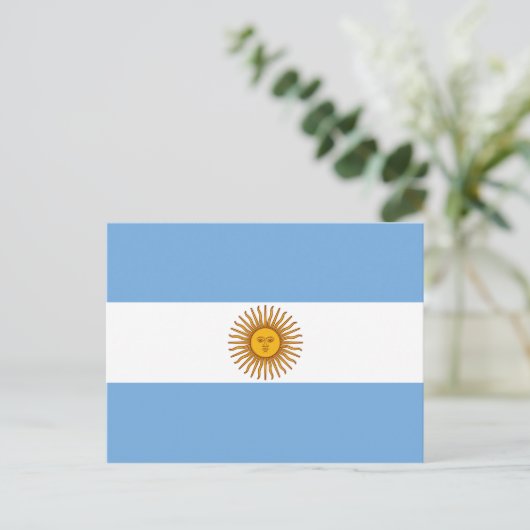Die Flagge Argentiniens Postkarte (Stehend Vorderseite)