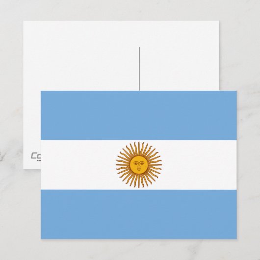 Die Flagge Argentiniens Postkarte (Vorne/Hinten)