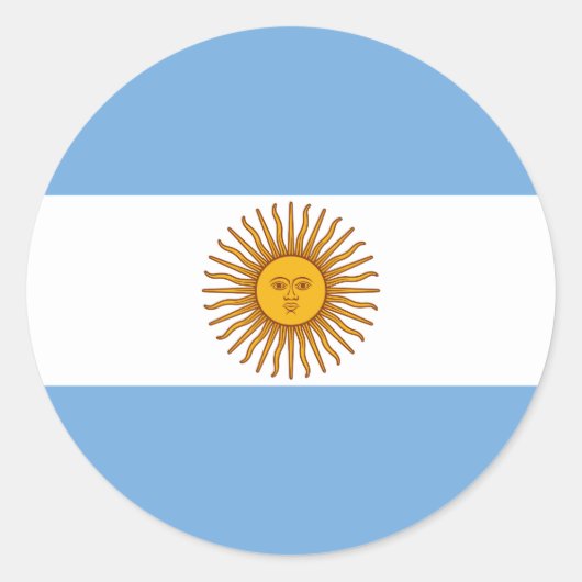 Die Flagge Argentiniens Runder Aufkleber (Vorderseite)