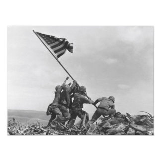 Die Flagge auf Iwo Jima Fotodruck