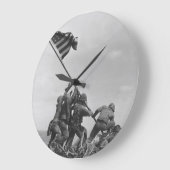 Die Flagge auf Iwo Jima Große Wanduhr (Winkel)