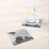 Die Flagge auf Iwo Jima Rechteckiger Pappuntersetzer (Vor Ort)