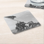 Die Flagge auf Iwo Jima Rechteckiger Pappuntersetzer (angewinkelt)