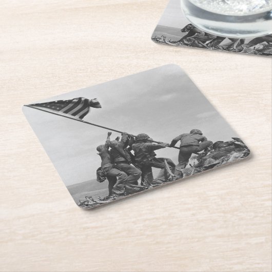 Die Flagge auf Iwo Jima Rechteckiger Pappuntersetzer (angewinkelt)