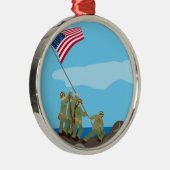 Die Flagge auf Iwojima (einfache Geschichte) Silbernes Ornament (Rechts)