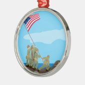 Die Flagge auf Iwojima (einfache Geschichte) Silbernes Ornament (Links)