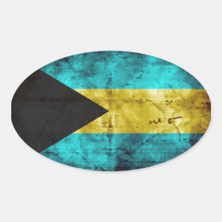 Die Flagge Bahamas Ovaler Aufkleber
