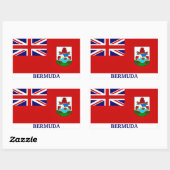 Die Flagge Bermudas, gekennzeichnet, Rechteckiger Aufkleber (Blatt)