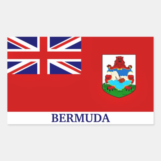 Die Flagge Bermudas, gekennzeichnet, Rechteckiger Aufkleber (Vorderseite)