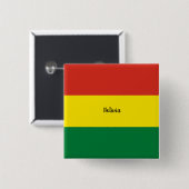 Die Flagge Boliviens, gekennzeichnet, Button (Vorne & Hinten)