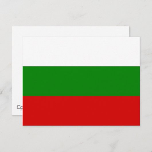 Die Flagge Bulgariens Postkarte (Vorne/Hinten)
