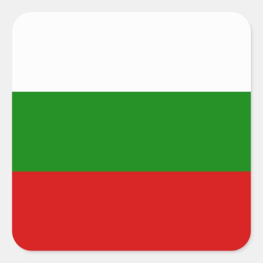Die Flagge Bulgariens Quadratischer Aufkleber (Vorderseite)