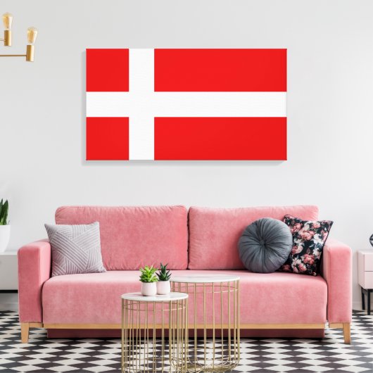 Die Flagge Dänemarks Leinwanddruck (Insitu (Wohnzimmer))