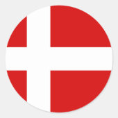 Die Flagge Dänemarks Runder Aufkleber (Vorderseite)