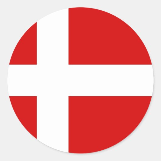 Die Flagge Dänemarks Runder Aufkleber (Vorderseite)