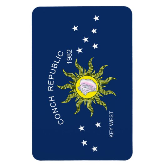 Die Flagge der Conch-Republik Magnet (Vertikal)