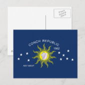 Die Flagge der Conch-Republik Postkarte (Vorne/Hinten)