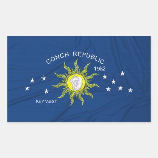 Die Flagge der Conch-Republik Rechteckiger Aufkleber (Vorderseite)